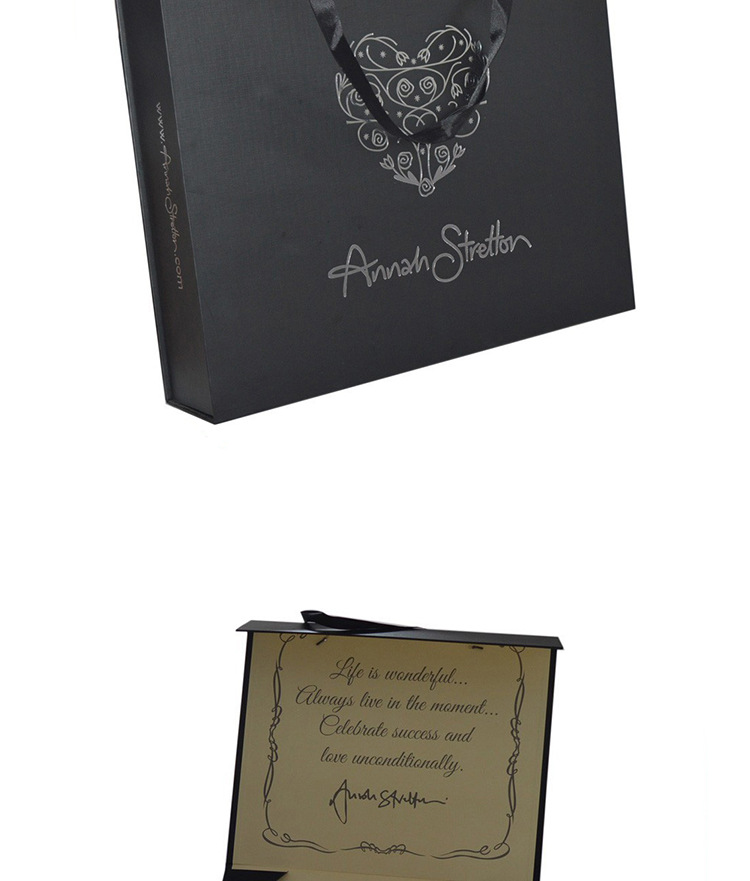 Folding Gift Packaging Box Black Carboard Foldable Gift Box With Magnetic Lid
