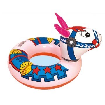 Customized vivid EN71 pvc inflatable horse cartoon ring,swim float