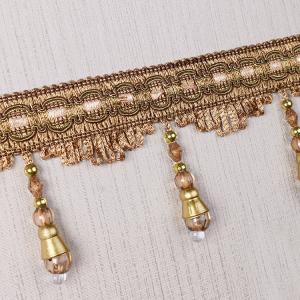 Wholesale Handmade fashionable chain beads lace tassels fringes for curtain/sofa/pillow decoration from china suppliers