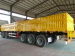 3 Axle 50 Tons Side Drop Flatbed Semi Trailer Bulk Cargo Truck Steel for Long