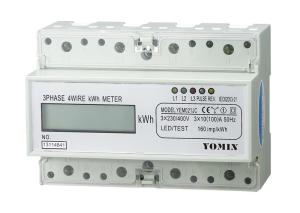 Wholesale 7 Module 4 Wire Three Phase Power Meter CT Connection Din Rail KWH Meter from china suppliers