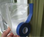 Indoor crepe paper taped Masking Film, tape prefold masking film with hand