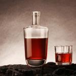 Glass Round Vodka Liquor Bottle 500ml 700ml 750ml For Top Notch Wine