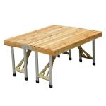 General Outdoor Wood Piece Portable Folding Table and Chairs Sets with Attached