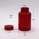 PET Plastic Type 175ML/6OZ Capsule Pill Medicine Bottle with CRC Screw Flip Top
