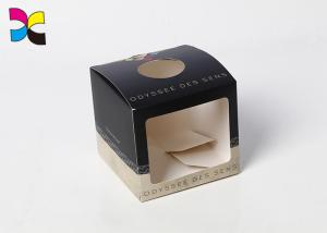 Wholesale Round Window Custom Paper Box Packaging , Black Art Paper Custom Boxes With Logo from china suppliers
