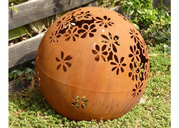 Metal Garden Landscape Corten Steel Ball Sculpture Outdoor Spheres Corrosion