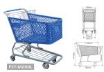 Plastic shopping trolley,supermarket trolley,plastic and metal trolley
