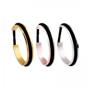 Wholesale High polished Grooved Cuff Bangle Hair Tie Bracelets Hair Band Fashion Jewelry Silver/Rose Gold/Gold For Men or Women from china suppliers