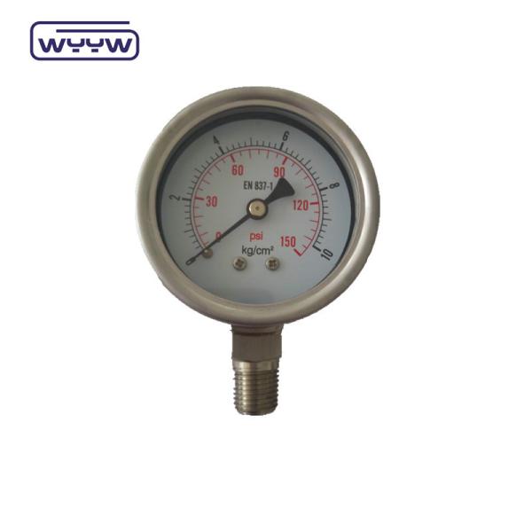 Customizable Stainless Steel Bourton Tube Gauge Filled with Liquid Pressure