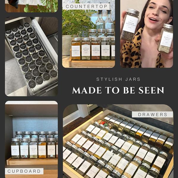 4oz 6oz 9oz Small Glass Spice Jars Bottles W/Dual Sifter Cap Perfect for Storing Spice, Herbs and Powders