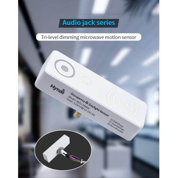 Audio-jack Connection Microwave Motion Sensor HNS124MW, Tri-level Dimming Control, Easy Plug & Play