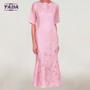 China Ladies african bazin hand embroidery design party swing casual dress dresses sexy for women on sale