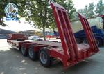 Low Bed 50 Ton Semi Trailer Trucks 3 Axles Gooseneck Drop Deck