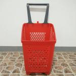 Multipurpose Supermarket Shopping Basket Drawstring Pulley Plastic Shopping
