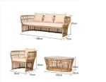 Large Rattan Casual Dining Set Villa Patio Garden Courtyard Hand Woven Couch