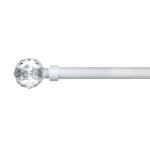 19MM White Color Metal Curtain Rod With Three Dimensional Crystal Ball Finials