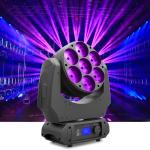 7x40w RGBW 4 In 1 Beam Wash LED Moving Head Light With Zoom Dj Club Disco Light