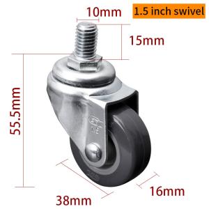 Wholesale EDL Mini Caster Wheels 1.5inch 30Kg Grey Color TPU by Swivel and Brake 2015S-72 from china suppliers