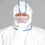 Sf Microporous Film Sms White Protective Coverall Bound Seams Taped Disposable