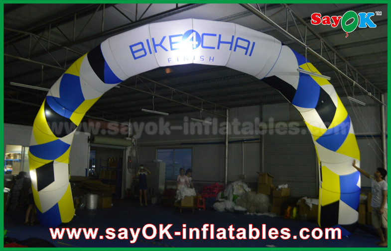 Halloween Archway Inflatable Oxford Cloth Advertising Inflatable Finish Line Arch / Archway White With Led Light