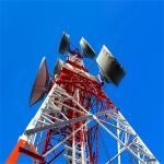 Work Platforms Solar Power Gsm Base Communication Antenna Tower 4 Legged Steel