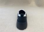 Black White Thick Sole Loafers Womens British Style Thick Soled Leather Loafers