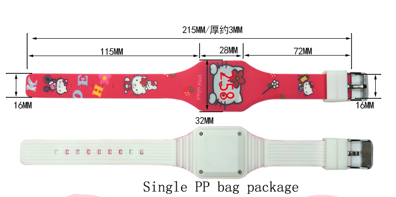 hello kitty cat animal Children's Electronic Silicone Watch LED Touch Cartoon Watch Promotion Custom Gift KT Cat Cartoon