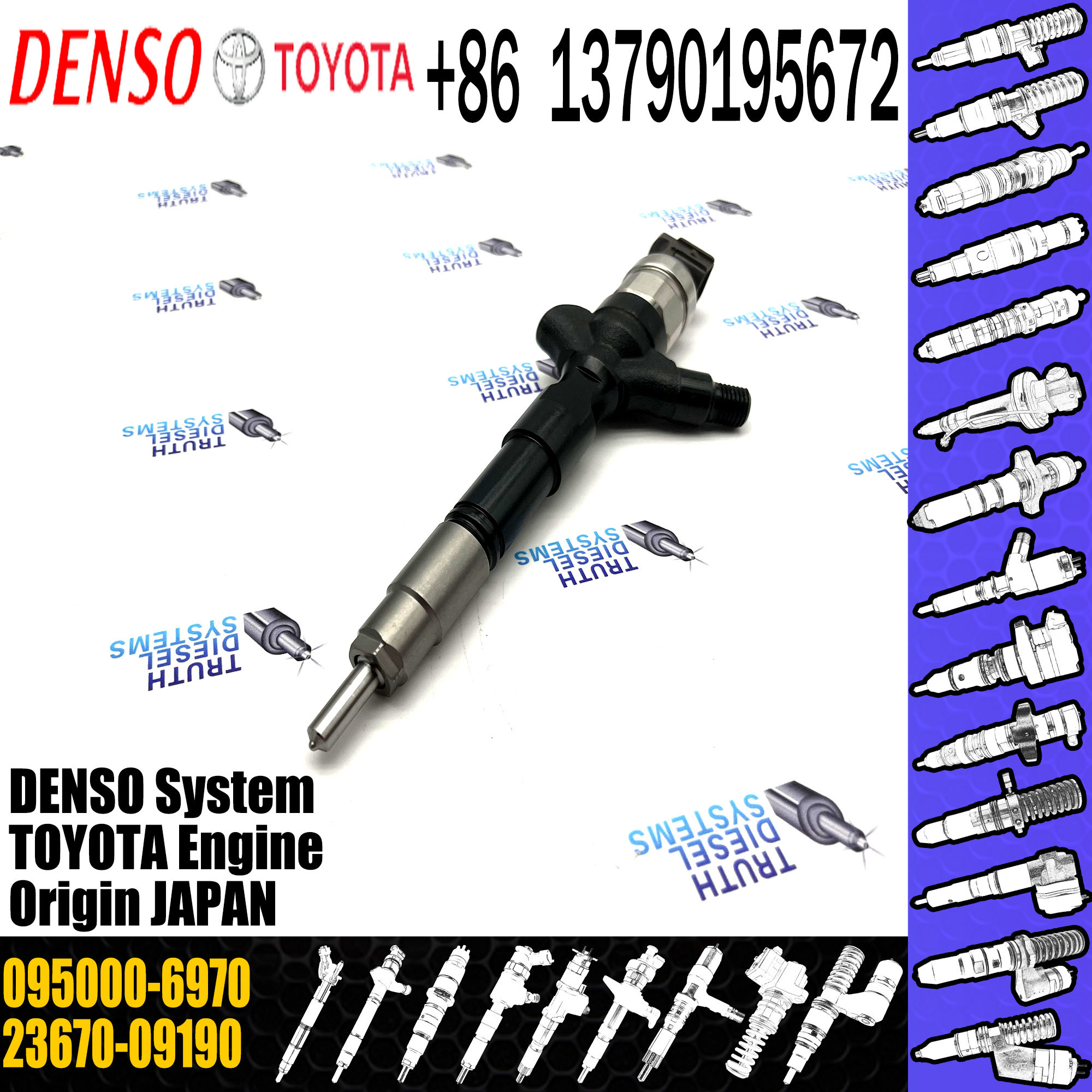 Rail Fuel Injector 095000-7320 095000-7330 095000-6680 095000-6970 23670-09190 23670-0R050 for TOYOTA