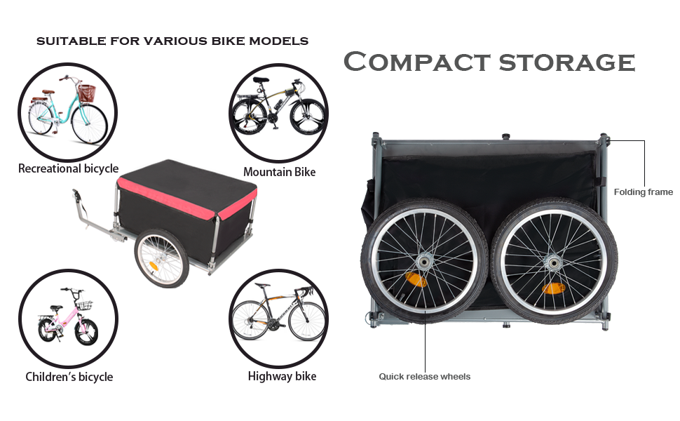 Foldable Bicycle Cargo Wagon Trailer