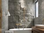 Simple Golden Gray Hot Cold OEM Copper Bathtub Faucet