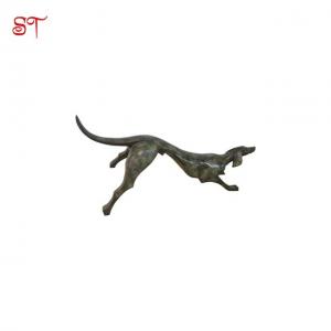 China Bronze Indoor Metal Sculptures Greyhound Life Size Christmas Large Dog Home Decoration Statues on sale