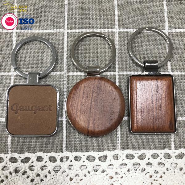 Laser Wood Carved Keychain Creative Logo Name Personalised Keychain Blank