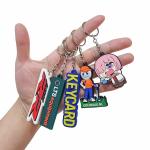 Custom Logo Printed Double Side 2D Soft Pvc Brand Silicone Keyring Rubber