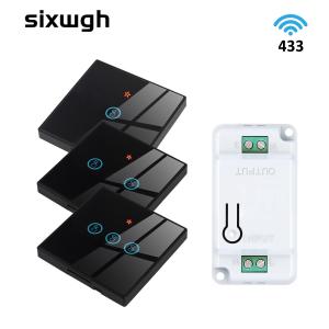 Wholesale Wireless Touch Wall Switches Sets RF433 1gang Luxury Glass Panel Remote Control Switch from china suppliers