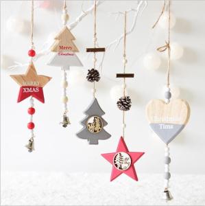 Wholesale New Year Wood craft Christmas Ornaments Pendant Hanging Gifts star heart Xmas Tree Decor Home party christmas decor from china suppliers