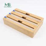 Multifunctional Rectangle Bamboo Plastic Wrap Dispenser Wall Mount for Your