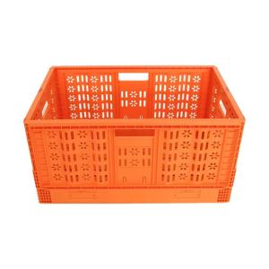 Wholesale Orange Vented Box Foldable Plastic Crate for Agriculture Storage of Vegetables and Fruits from china suppliers