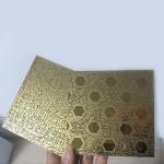 201 304 316 Stainless Steel Etched Sheet Mirror Gold Decorative Elevator Door