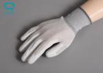 White Nylon Fingertip PU Coated Hand Gloves 20cm 22cm S M L 0.9mm