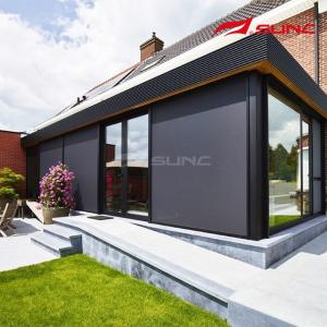 Wholesale Customizable Outdoor Zip Track Blinds In Dark Grey / White / Custom Made Colour Long Lasting from china suppliers