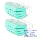 Anti Dust Green Disposable Mask , Earloop Face Mask High Filtration Capacity
