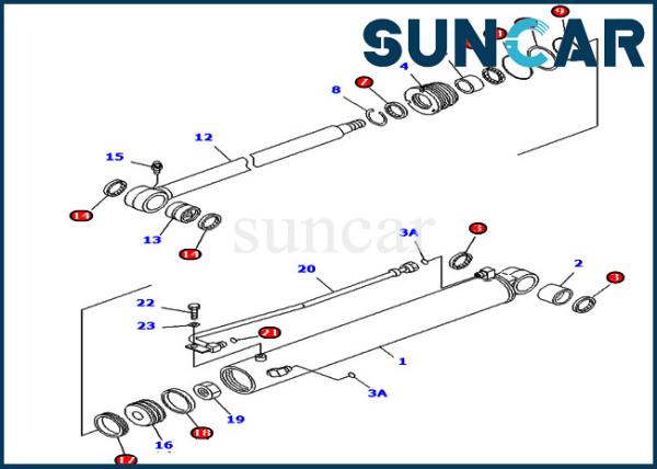 PC45MR-1 PC45MRX-1 KOMATSU 707-98-29620 7079829620 Boom Swing Seal Repair Kit