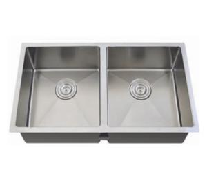 Wholesale 1.0mm 1.2mm Double Bowl Undermount Handmade Kitchen Sink 20 Guage from china suppliers