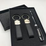 Random Combination Promotional Business Gifts Pen Leather Metal Keychain Card