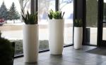 Round Large Fiberglass Flower Pots for Outdoor Street Landscape