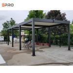 Garden Gazebo Outdoor Aluminum Pergola Opening Roofs Motorized Remote Control