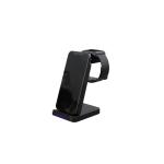 ABS Metal Silicone Material 3-in-1 Portable Wireless Charger for Smartphones