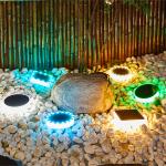 RoHS Certified RGB Outdoor LED Solar Pathway Lights 1.5W 80LM Magnetic Switch