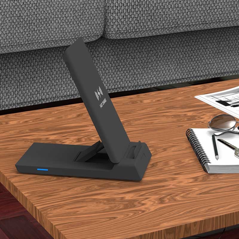 ABS PU Qi Standard Desktop Wireless Charger Response Long Distance